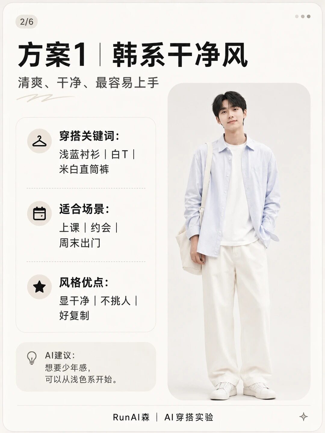 普通男生不会穿搭?我让AI帮我做了3套方案-有一UIIYII