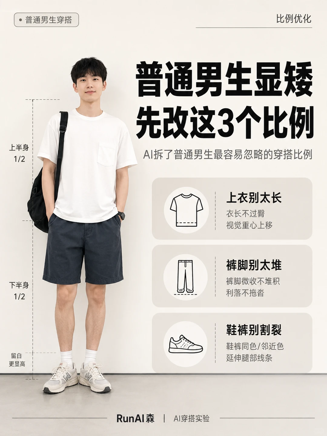 普通男生显矮，先改这3个比例-有一UIIYII