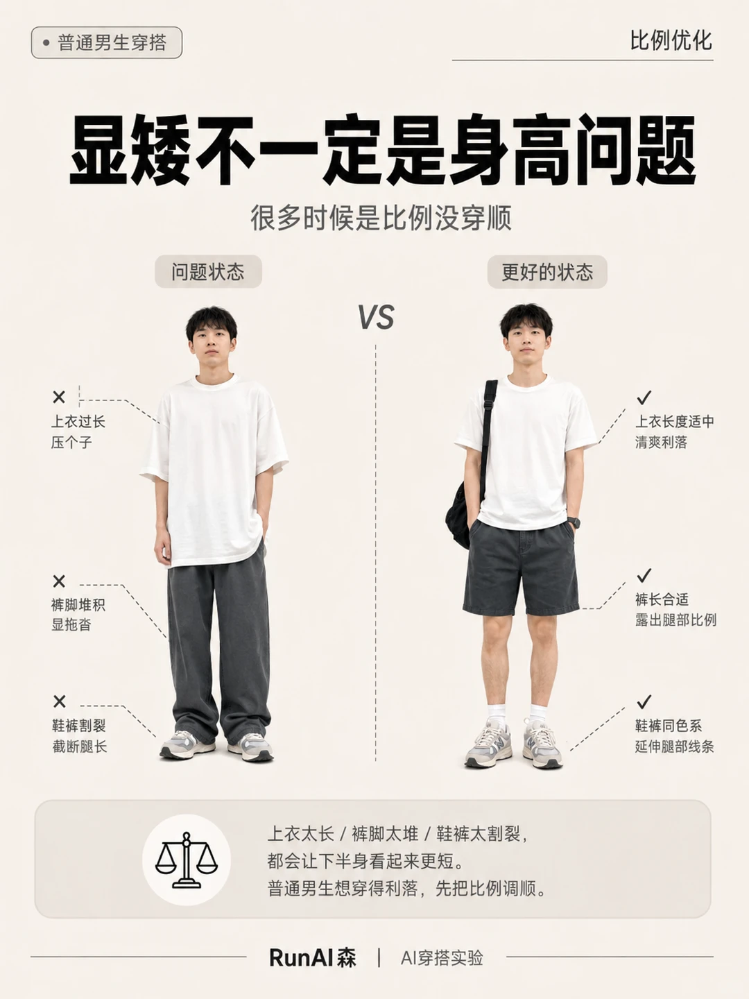 普通男生显矮，先改这3个比例-有一UIIYII