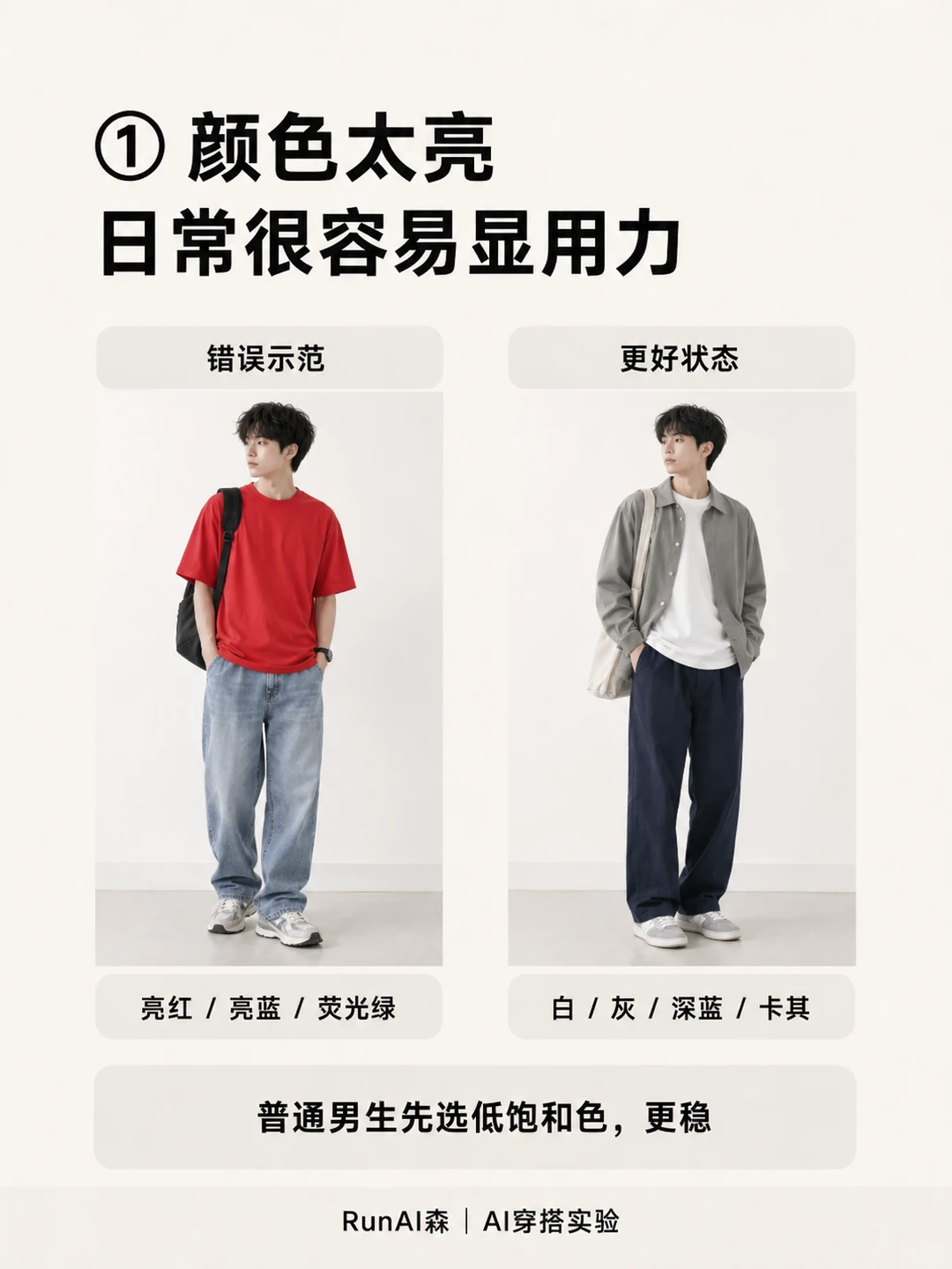 普通男生穿搭显土,通常卡在这3个颜色问题-有一UIIYII