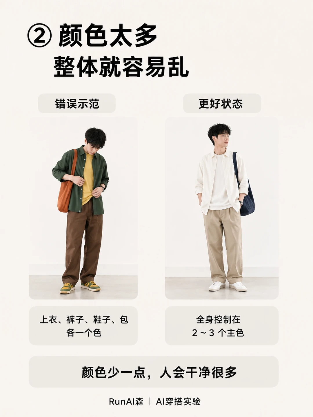 普通男生穿搭显土,通常卡在这3个颜色问题-有一UIIYII