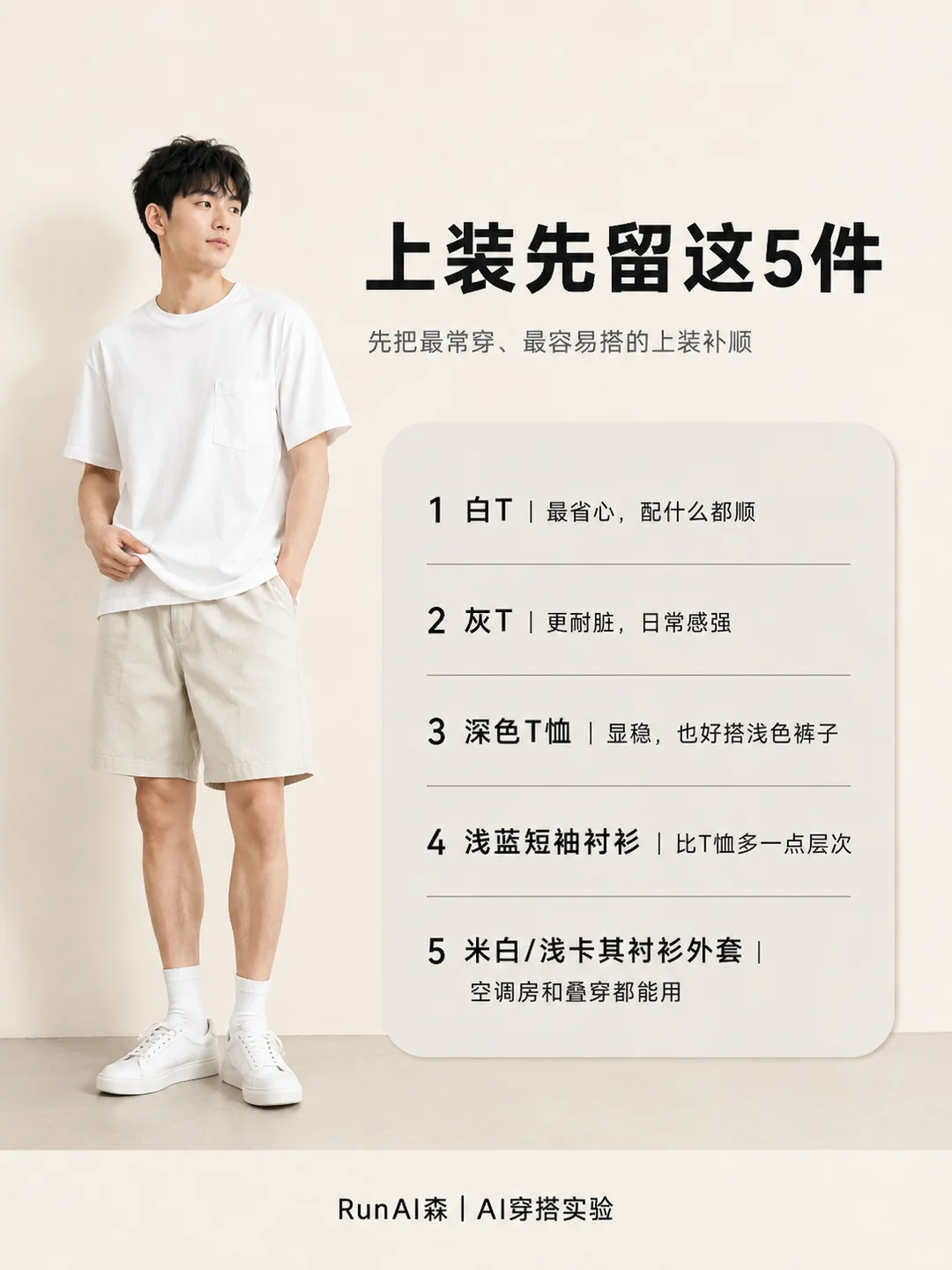 男生夏天衣柜，先准备这10件基础款-有一UIIYII