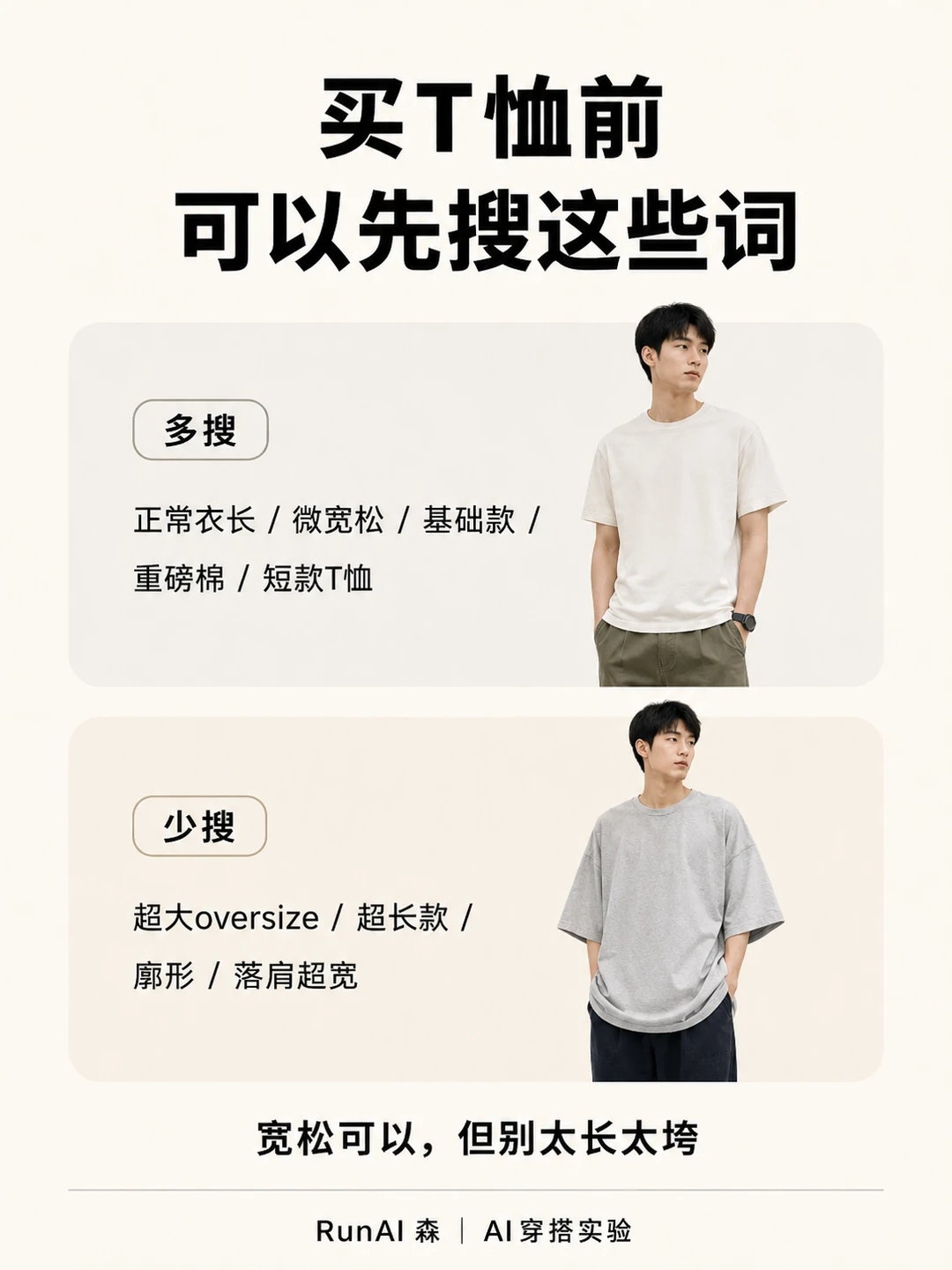 现在T恤都太长,男生怎么买才不显拖-有一UIIYII