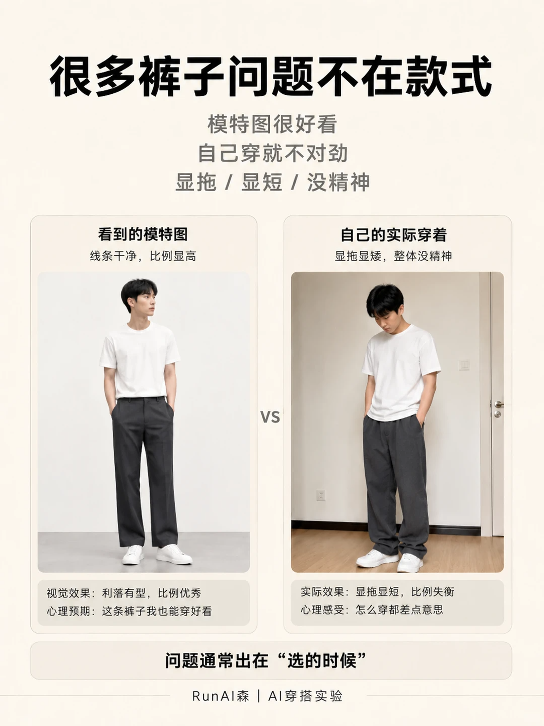 男生买裤子别看模特图，先看这3个参数-有一UIIYII