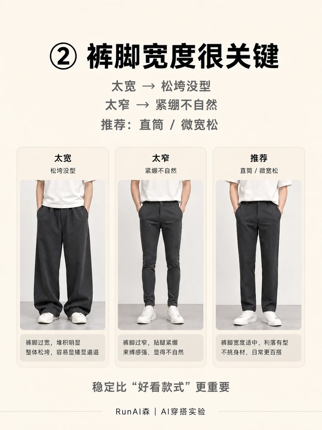 男生买裤子别看模特图，先看这3个参数-有一UIIYII