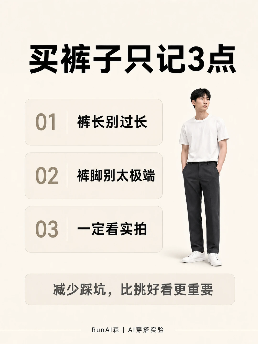 男生买裤子别看模特图，先看这3个参数-有一UIIYII