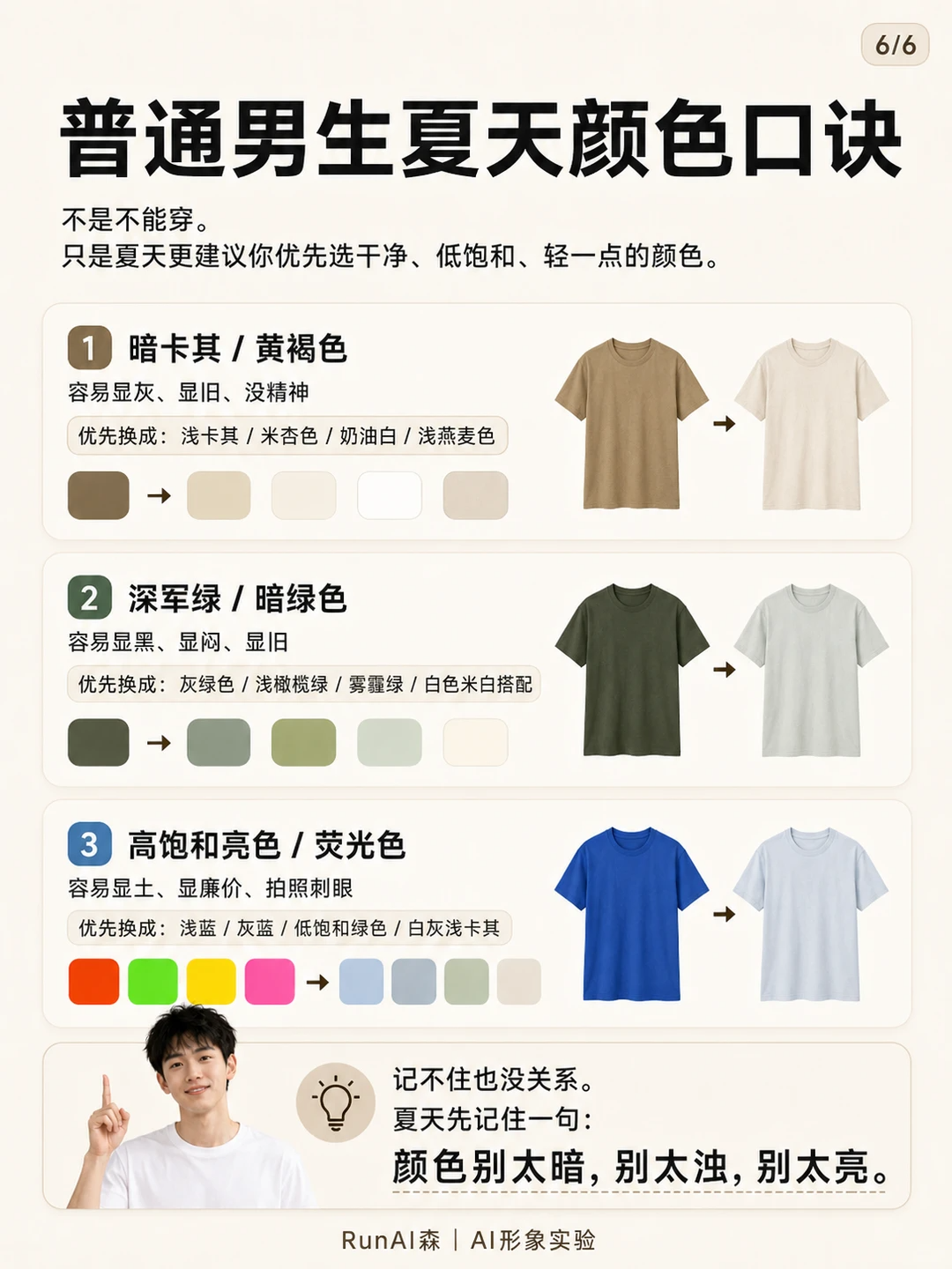 普通男生夏天最容易穿脏的3种颜色-有一UIIYII